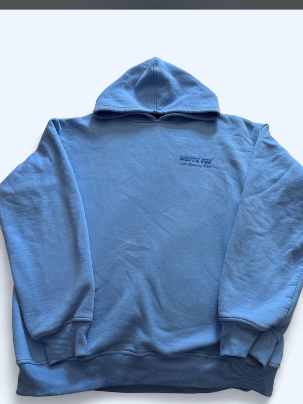 White Fox Blue Hooded Sweatshirt